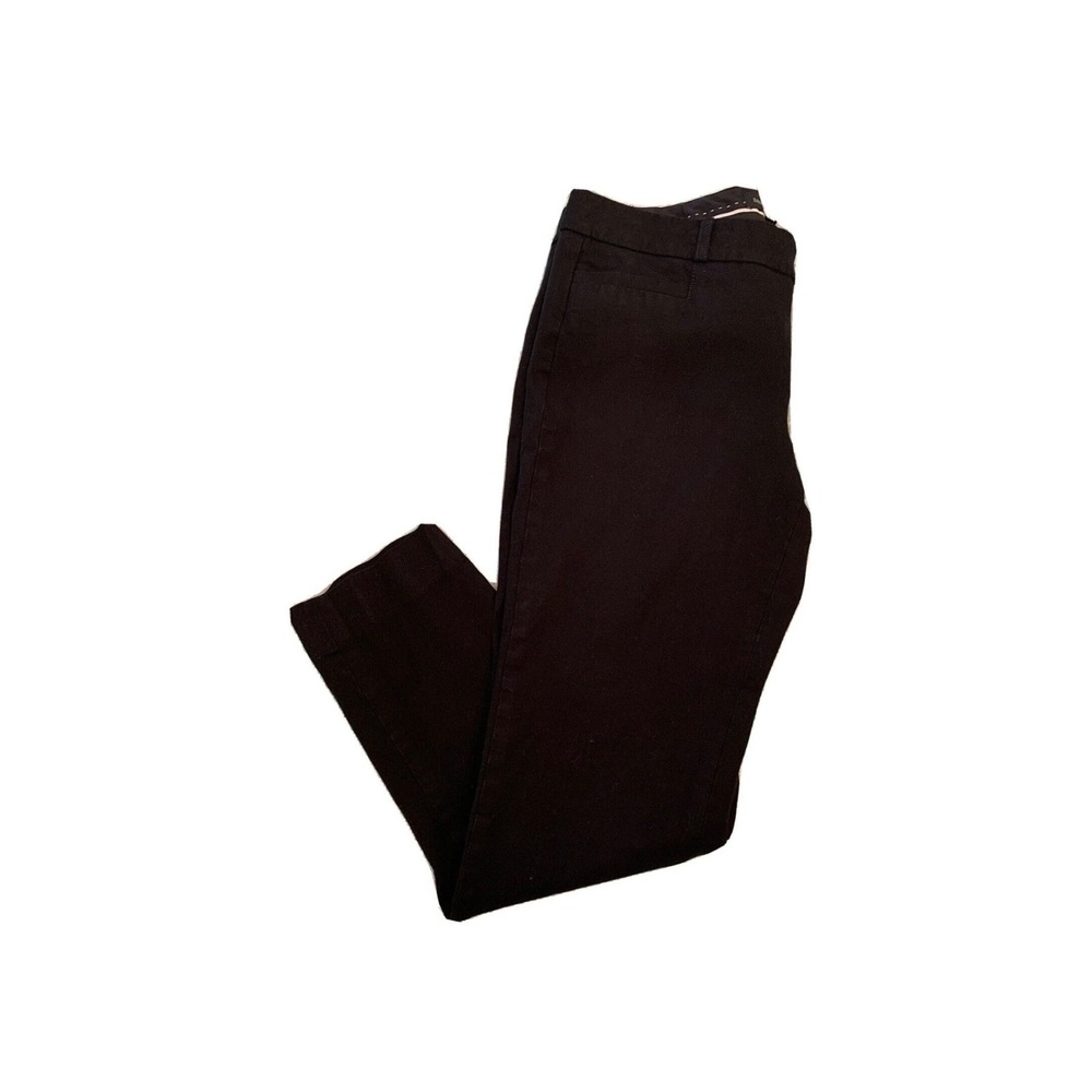 Banana Republic Sloan Black Slim Fit Stretch Pants Womens 6L Long Cotton Blend